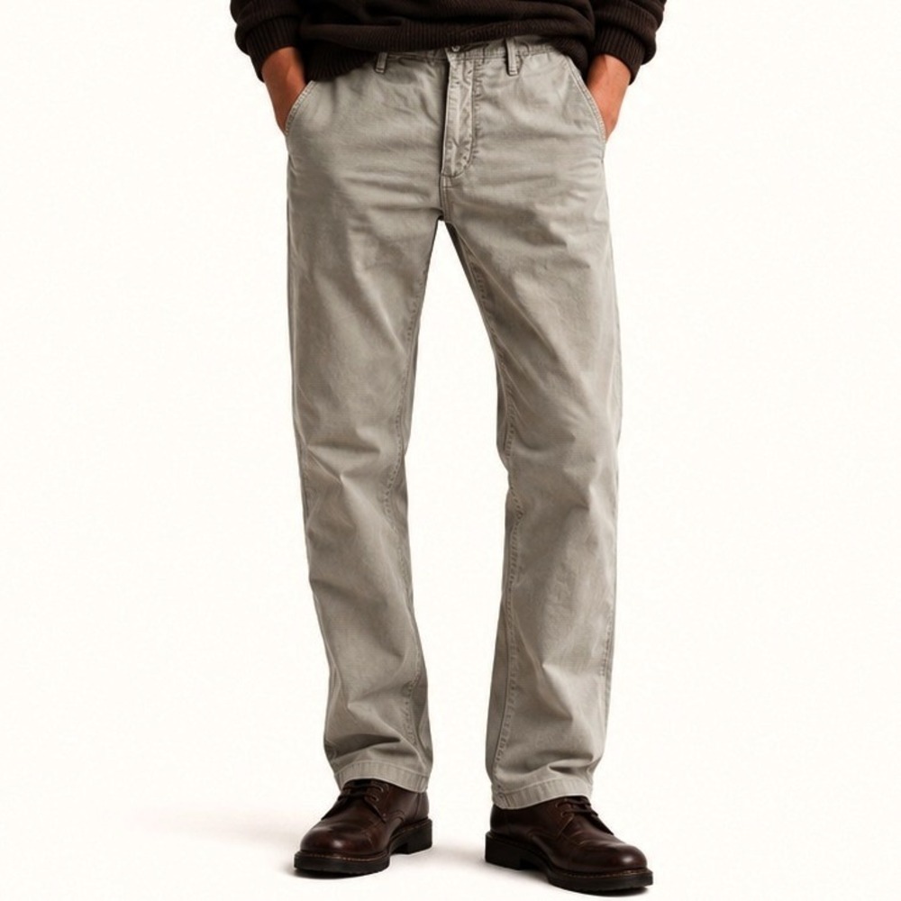 Incotex Slacks Men Pants 30 Khaki Slim Fit Pattern 30 Cotton Stretch Chinos